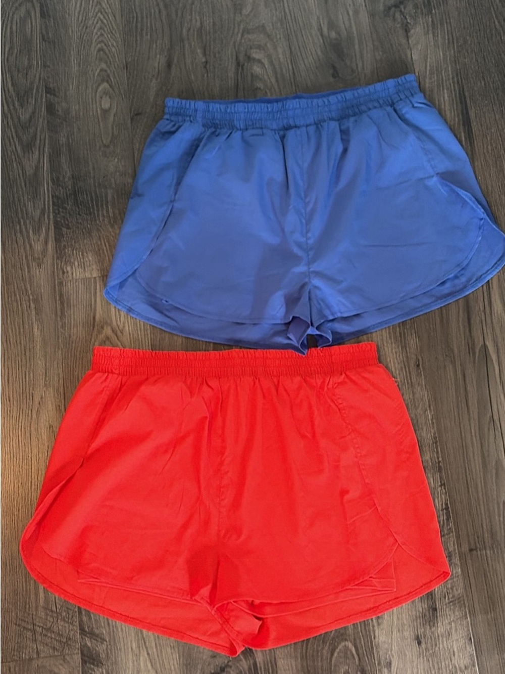 girlfriend collective Athletic Shorts - Blue and Red